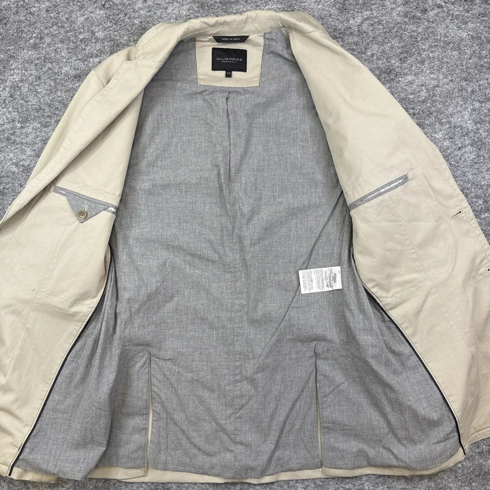 Banana Republic blazer‎ men's 38R neutral sand cotton stretch modern slim fit